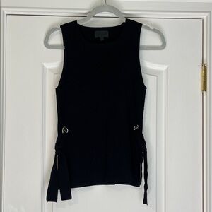 INTERMIX Black Tank Top with Side Ties